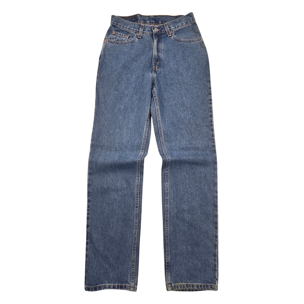 Vintage 90s Levis 512 Medium Slim Fit Junior Cut Blue Denim Jeans Size 7 28x32